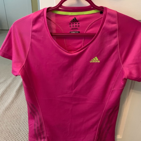 hot pink adidas shirt